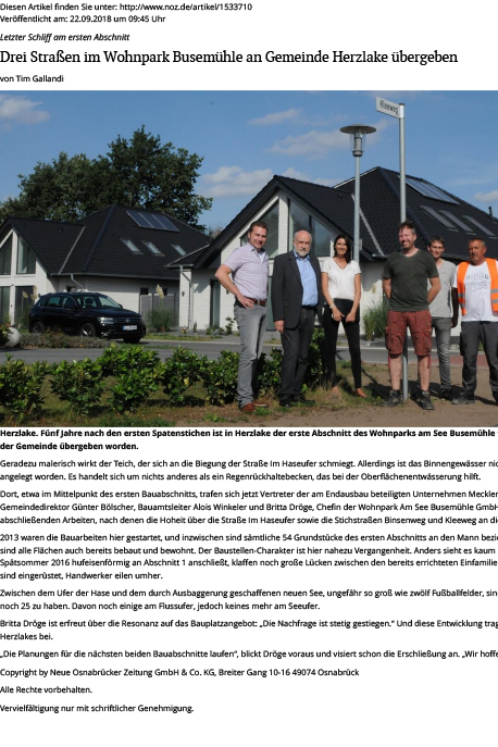 Lingener Tagespost September 2018